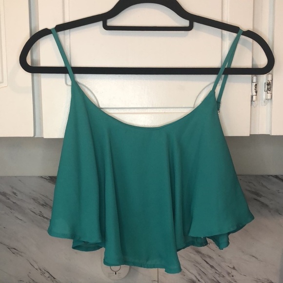 Turquoise Loose Crop Top - Size medium - Picture 3 of 3